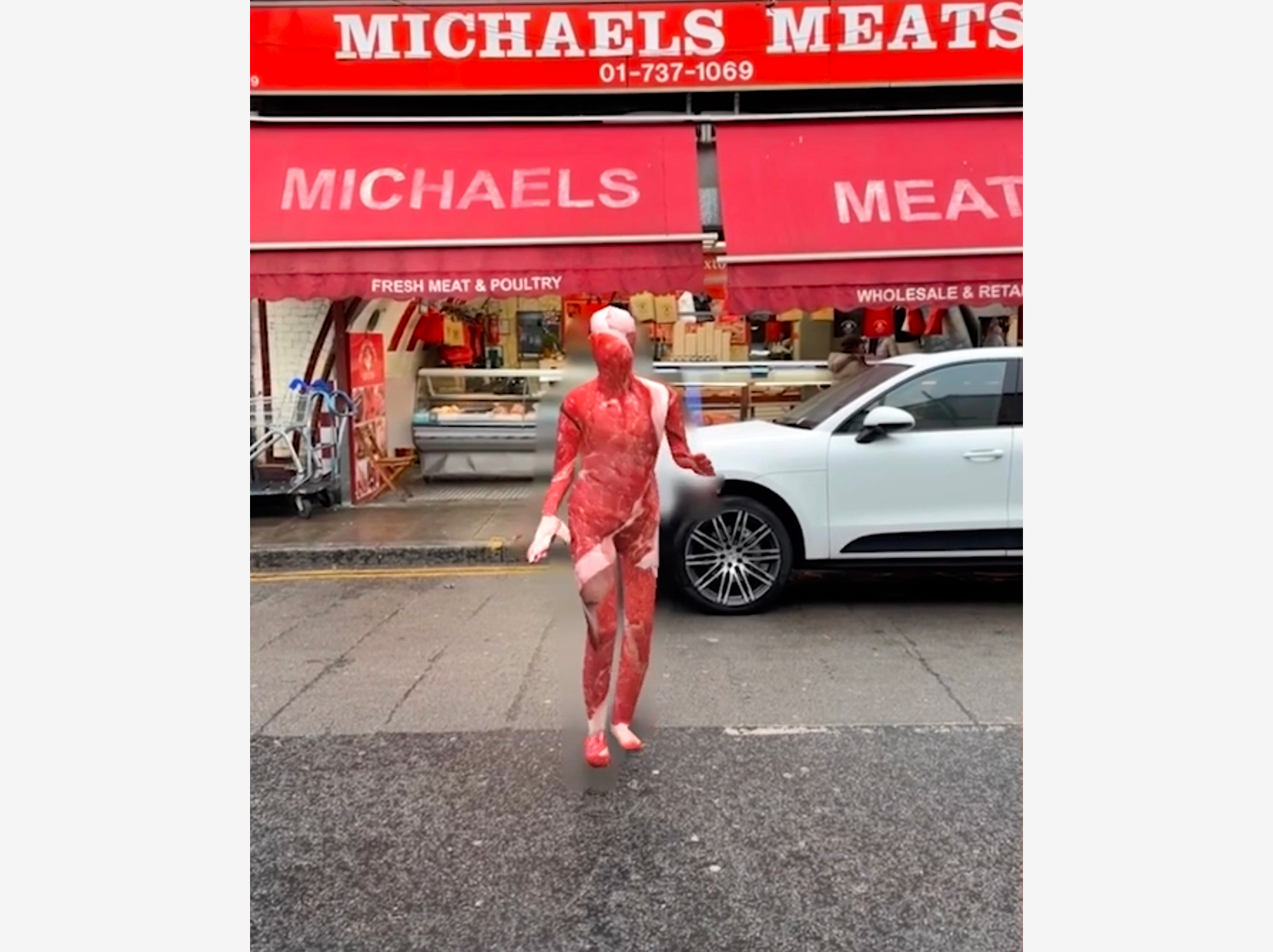 Meatbody outside Michael Meats in Brixton